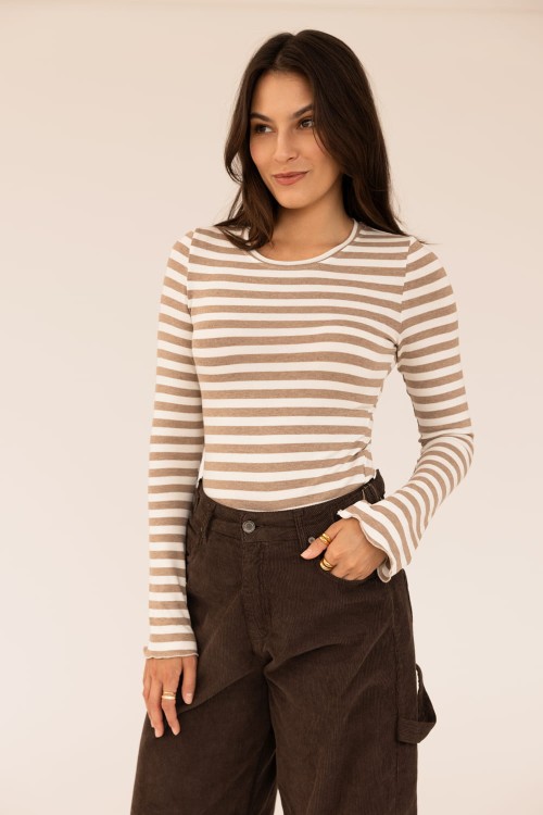 Longsleeve Riva Brown Stripes